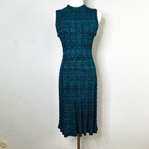 Amanda Uprichard New York Teal Cable Knit Sleeveless Midi Dress Size‎ Small